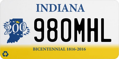 IN license plate 980MHL