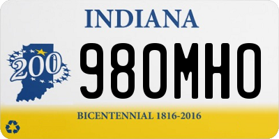 IN license plate 980MHO
