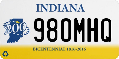 IN license plate 980MHQ