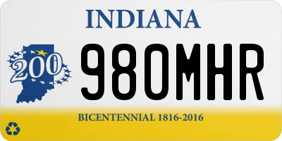 IN license plate 980MHR