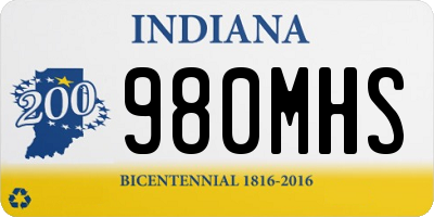 IN license plate 980MHS