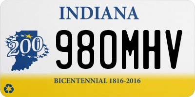 IN license plate 980MHV