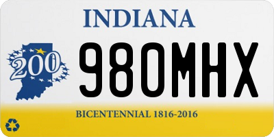 IN license plate 980MHX