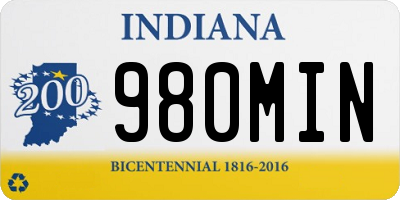 IN license plate 980MIN