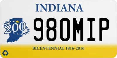 IN license plate 980MIP