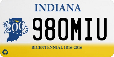 IN license plate 980MIU