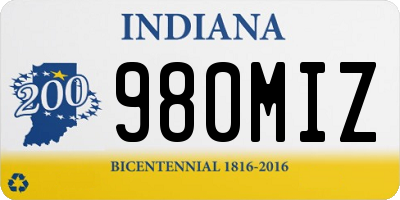 IN license plate 980MIZ