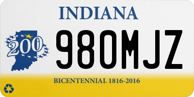 IN license plate 980MJZ