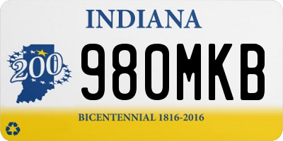 IN license plate 980MKB