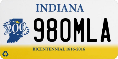 IN license plate 980MLA