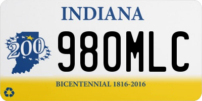 IN license plate 980MLC