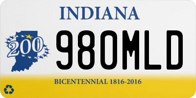 IN license plate 980MLD