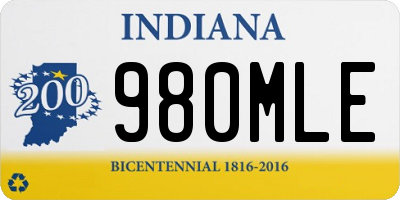 IN license plate 980MLE