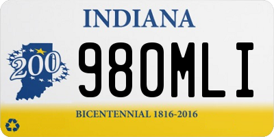 IN license plate 980MLI