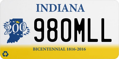 IN license plate 980MLL