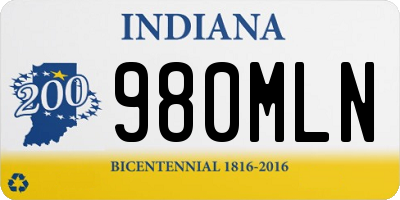 IN license plate 980MLN
