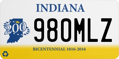 IN license plate 980MLZ