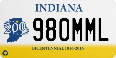 IN license plate 980MML