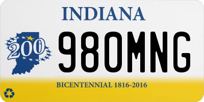IN license plate 980MNG