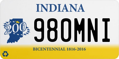 IN license plate 980MNI