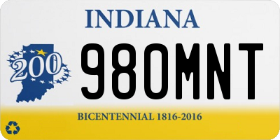IN license plate 980MNT