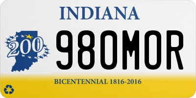 IN license plate 980MOR