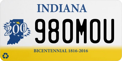 IN license plate 980MOU