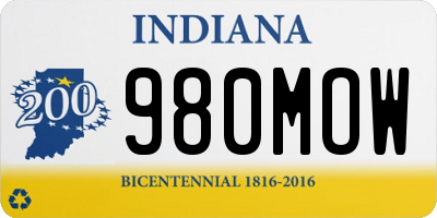 IN license plate 980MOW