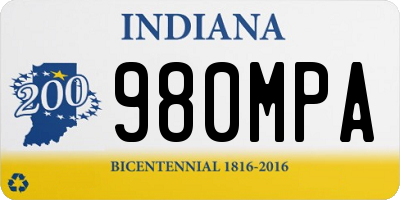 IN license plate 980MPA