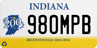 IN license plate 980MPB