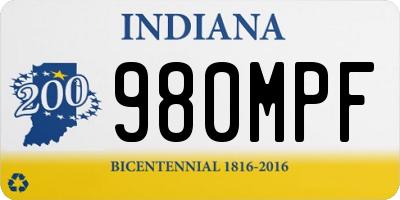 IN license plate 980MPF