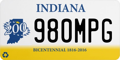 IN license plate 980MPG