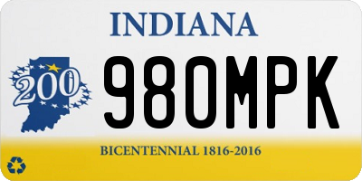 IN license plate 980MPK
