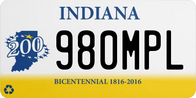 IN license plate 980MPL