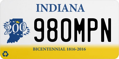 IN license plate 980MPN