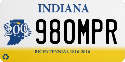 IN license plate 980MPR