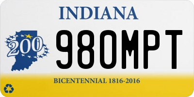 IN license plate 980MPT