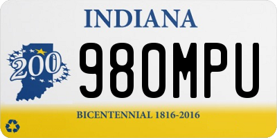IN license plate 980MPU