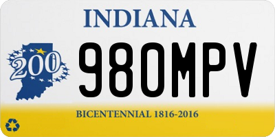IN license plate 980MPV