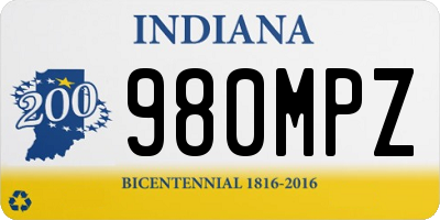 IN license plate 980MPZ