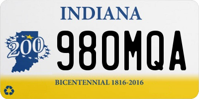 IN license plate 980MQA