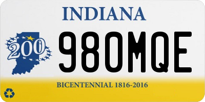 IN license plate 980MQE