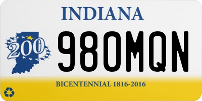 IN license plate 980MQN