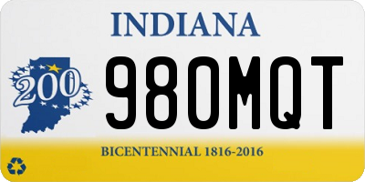 IN license plate 980MQT