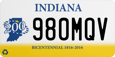 IN license plate 980MQV