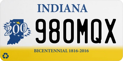 IN license plate 980MQX