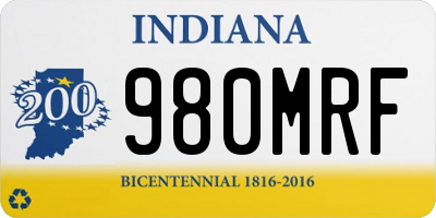 IN license plate 980MRF