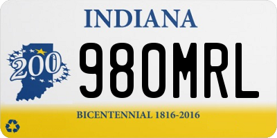 IN license plate 980MRL