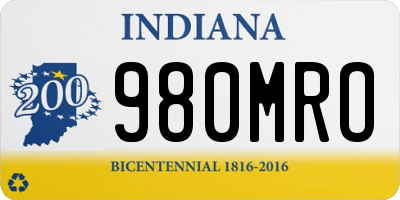 IN license plate 980MRO