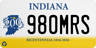 IN license plate 980MRS